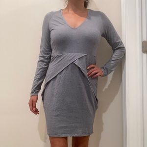 Long sleeve cocktail dress. Stripped pattern. M